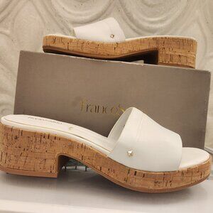 Franco Sarto Women's Pony Slide Sandals. White. NIB. Size 8.5